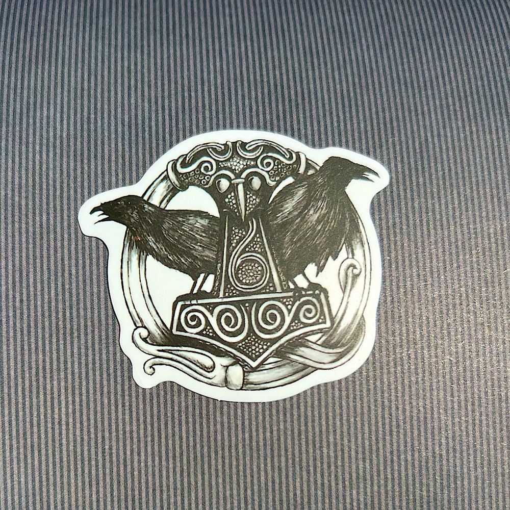 Black Birds Old Norse Viking Masculine Warrior Celtic Art Single Sticker